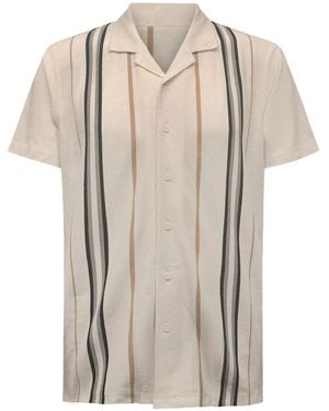 Vustra Stripe Pique Camp Shirt - Natural
