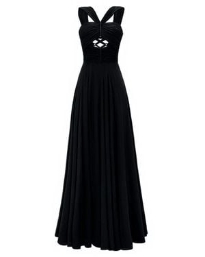 ALINA CERNĂTESCU Sonore Natural Silk Maxi Dress With Wraping And Cut Outs - Black