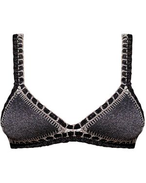 Luxsea Swimwear Olympia Lurex Crochet Bikini Top - Black