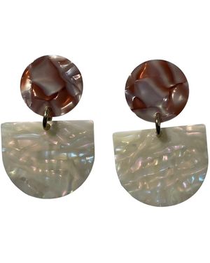 CLOSET REHAB Tab Drop Earrings - Brown