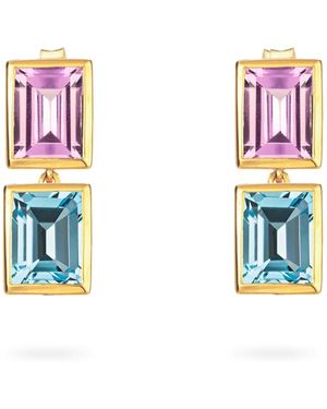 Augustine Jewels Amethyst And Sky Topaz Two Drop Earrings - Blue