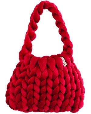 Illlina Burgundy Velvet Statement Bag – Mini Velvet Cake - Red