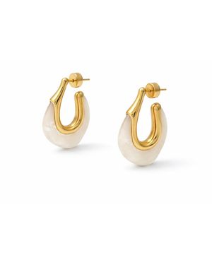 Hye Jane Jewelry Gaia Marbled Resin Hoop Earrings - Metallic