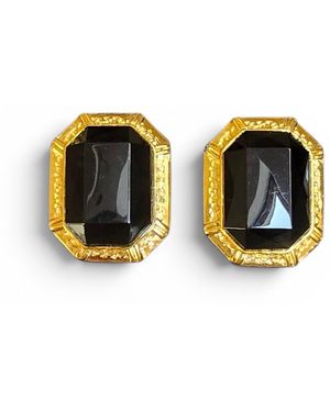 Vstyle Vintage Faceted Cabochon Clip-On Earrings - Metallic