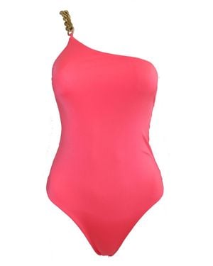 Ak Royalty Resortwear Isabelle One Shoulder Swimsuit Electric - Pink