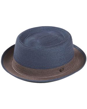 Dasmarca Hats Dasmarce Bobby Retro Short Brim Summer Porkpie – - Blue