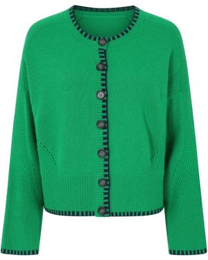 Loop Cashmere Cashmere Blanket Stitch Cardigan - Green