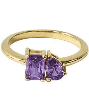 Belinda Jewelz Toi Et Moi Amethyst Birthstone Ring - Metallic