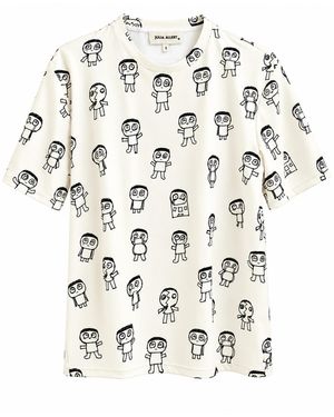Julia Allert Art Print Crew Neck T-Shirt – Ivory - White