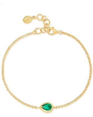 Dower & Hall Garnet Pear Chain Bracelet - Metallic