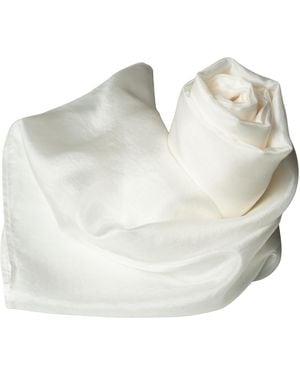 Silk and Bears Handmade Pearl Silk Scarf – Evening Mulberry Silk Shawl - White