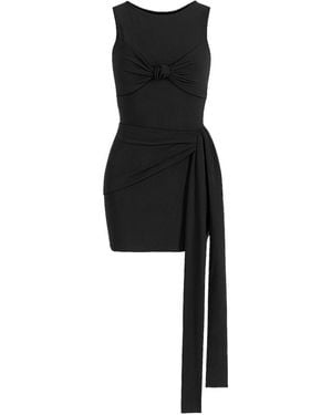 Maison De Gala Clara Knot Detail Mini Dress - Black