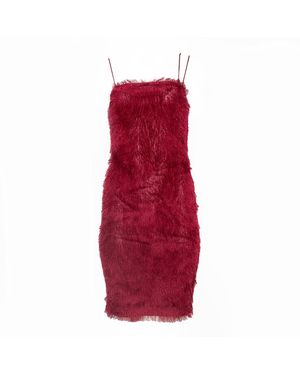 Vivienne Pash Fringe Slip Dress - Red