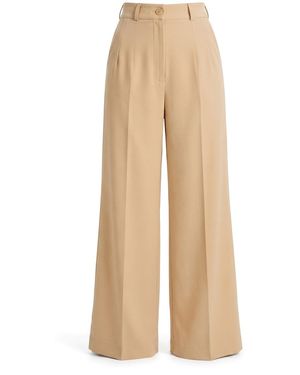 Faza Atelier Neutrals Champagne High Waisted Wide Leg Trousers - Natural