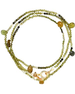 Lori Kaplan Design Triple Wrap Tourmaline Bracelet Or Necklace - Metallic