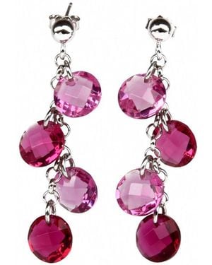 Addicted Venere Earrings With Cz Coin Crystals - Pink