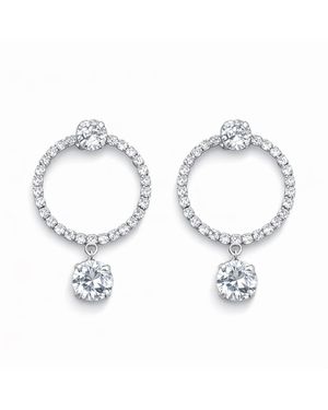 Maison De Gala Crystal Halo Drop Earrings - Metallic