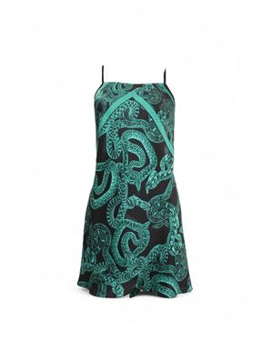 Monzlapur New York Silk Serpent Noir Dress - Green