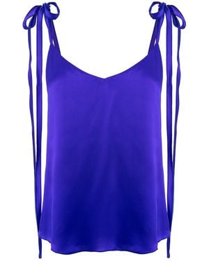 IZABELA MANDOIU Silk Top With Adjustable Straps - Blue