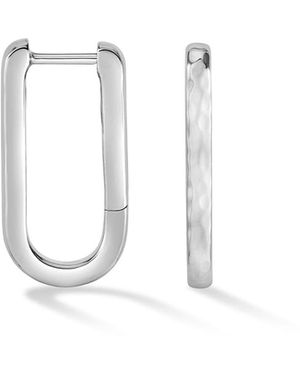 Dower & Hall Medium Nomad Link Huggie Hoops - White