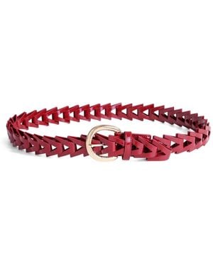 Jurgi Brand Triangle Loop Belt – Burgundy Patent Leather - Red