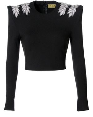 AGGI by HALEWSKI Amber Perle Noir Blouse - Black