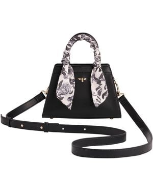 Fable England Tree Of Life Mini Structured Tote - Black