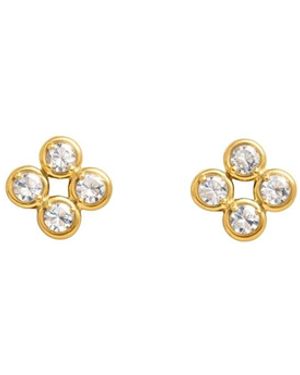 Lily Flo Jewellery Four Diamond Cluster Studs - Metallic