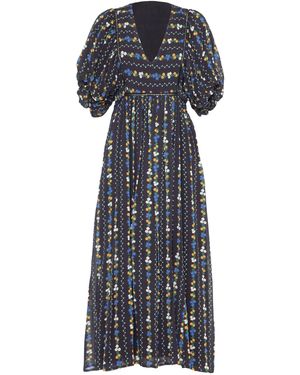 Rose & Nancy Kiri Floral Printed Maxi Dress - Grey