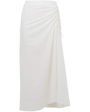 Georgette Serene Midi Skirt - White