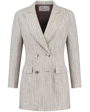 Vulto Neutrals Silk Linen Jacket - Gray
