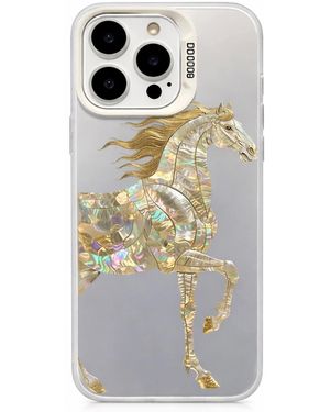 Wjy Studio London Luxury Horse Iphone Case – Holographic Metallic Designer Phone Cover