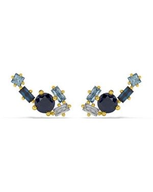 Onia Sapphire, Aquamarine & Diamond Cluster Quinta-Studs - Blue