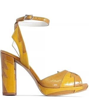 Terry De Havilland Zia Mid Honey Platform Heel - Metallic