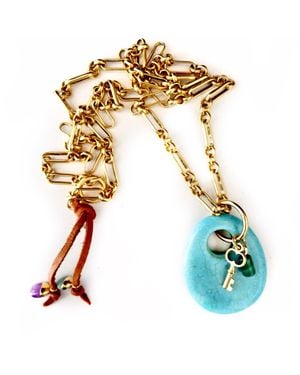 Persia Dona Jewelry Stone X Key Necklace - Metallic
