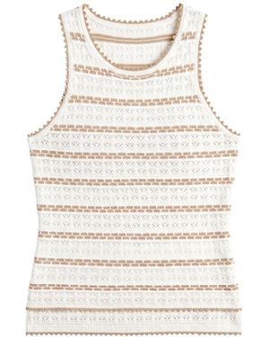 Brodie Cashmere Breton Stitch Vest - Natural