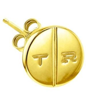 True Rocks 18Kt Plated Round Pill Stud - Metallic