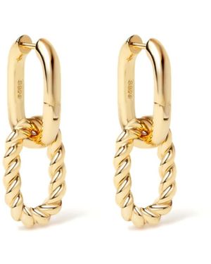 Freqnc Atelier Baddie Convertible Twist Hoop Earrings - Metallic