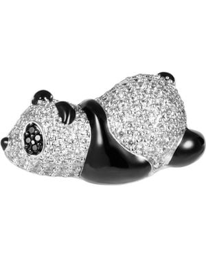 Arte Madrid Puffy Panda Brooch - Black