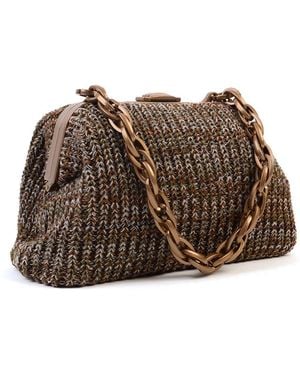 SJW BAGS LONDON Neutrals Balmoral Knitted Purse Clutch - Brown