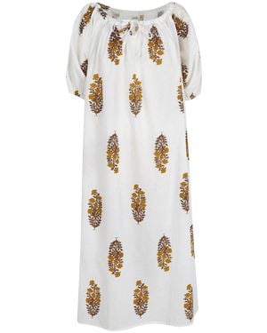 Par Y Escala Sl Justina Mustard Dress - White