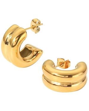 Olivia Le Santos Double Layered Huggie Earrings - Metallic