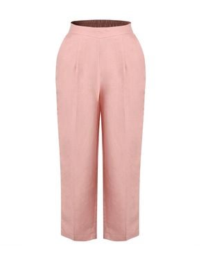 Smart and Joy Straight Linen Trousers - Pink