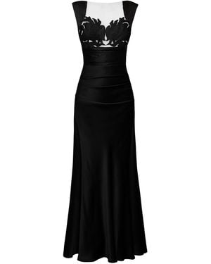 ALINA CERNĂTESCU Odessa Evening Maxi Dress Classic With Hand-Sewn Signature Embroidery - Black