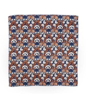 LE COLONEL Liberty Primrose Silk Square - Blue