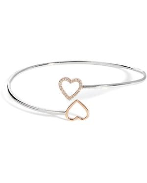 Kaizarin Diamond Open Heart Bangle - Metallic