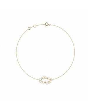 Agora Jewellery Juliet 14K Diamond Pearl Bracelet - Metallic