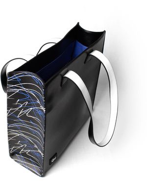 Qu Scribbles Tote Bag - Blue