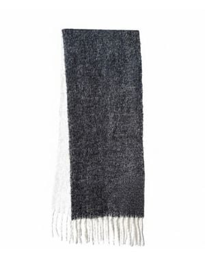 London Atelier Byproduct Wool Blend Two Tone Large Shawl - Grey