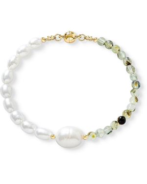 Pearls of the Orient Online Nova Single Strand Prenite & Cultured Freshwater Pearl Bracelet - Metallic